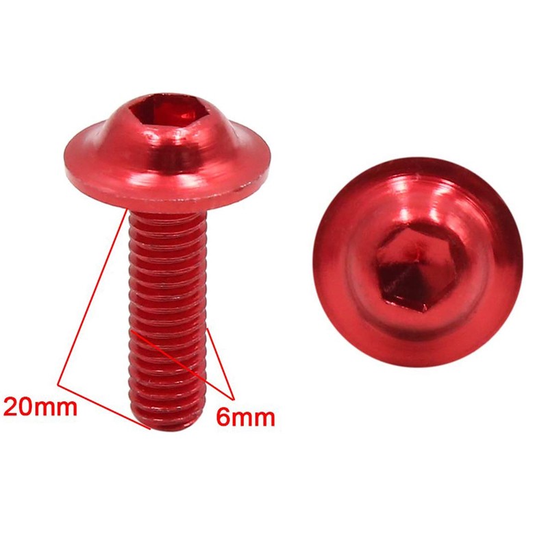 AUTUT Red Painted Motorcycle Fairing Fastener Hexagon Bolts Screws M6