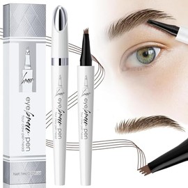 Lápiz de Cejas Lápiz Para Microblading De Cejas - Lápiz de Tatuaje de Cejas Microblading 3D con Punta de 4 Horquillas, Eyebrow Tattoo Pencil 4 Fork Tip 3D Microblading, Crear Cejas Naturales (Marron oscuro)