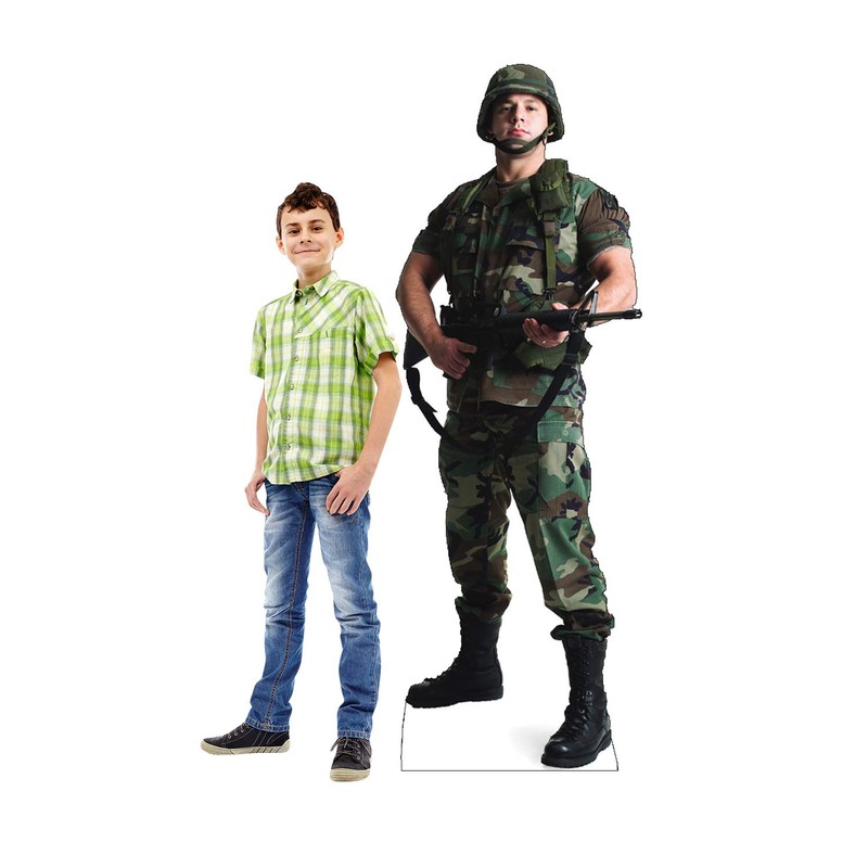 Cardboard People Army Soldier Life Size Cardboard Cutout Standup