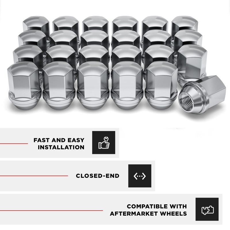 White Knight 9/16"-18 Lug Nuts for Dodge and Ram, Factory