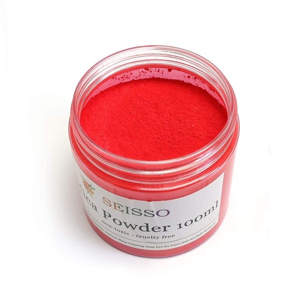 Red Mica Powder for Epoxy Resin 3.5 oz /100g Powdered Pigment for Soap Colorant Bath Bomb Dye, Cosmetic Grade for Lip Gloss, Acrylic Nails Polish, Craft Projects