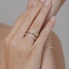 MINDDHA 14K Gold Plated Interlocked Stackable Rings for Women -