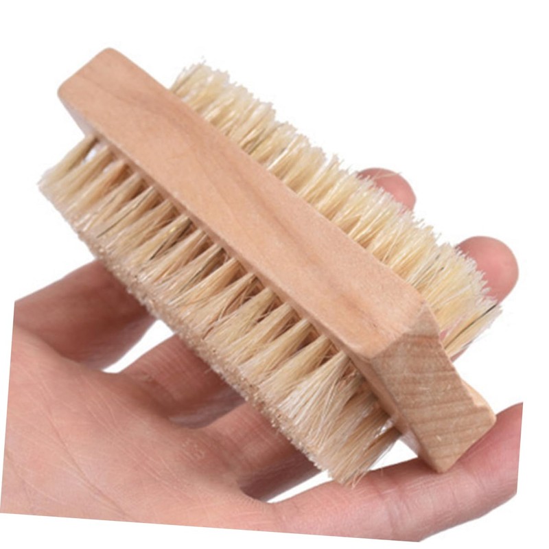 LALAFINA 3pcs Wooden Handwashing Brush Multi-Purpose Nail Brush Natural Pig