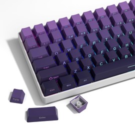 XVX Side Print Keycaps - Shine Through Keycaps, PBT Double Shot Custom Keycap Set, 136 Keys Gradient Purple Keycaps, OEM Profile Keyboard Keycaps for Cherry Gateron MX Switches Keyboard