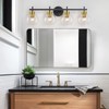 4 Light Bathroom Vanity Light, Black and Gold Bathroom Light
