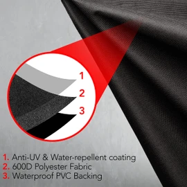 GrillTough Heavy Duty BBQ Grill Cover for Outdoor Grill, 72 Inch – Waterproof, Weather Resistant, UV & Fade Resistant with Adjustable Straps – Gas Grill Cover for Weber, Genesis, Charbroil, etc. Black