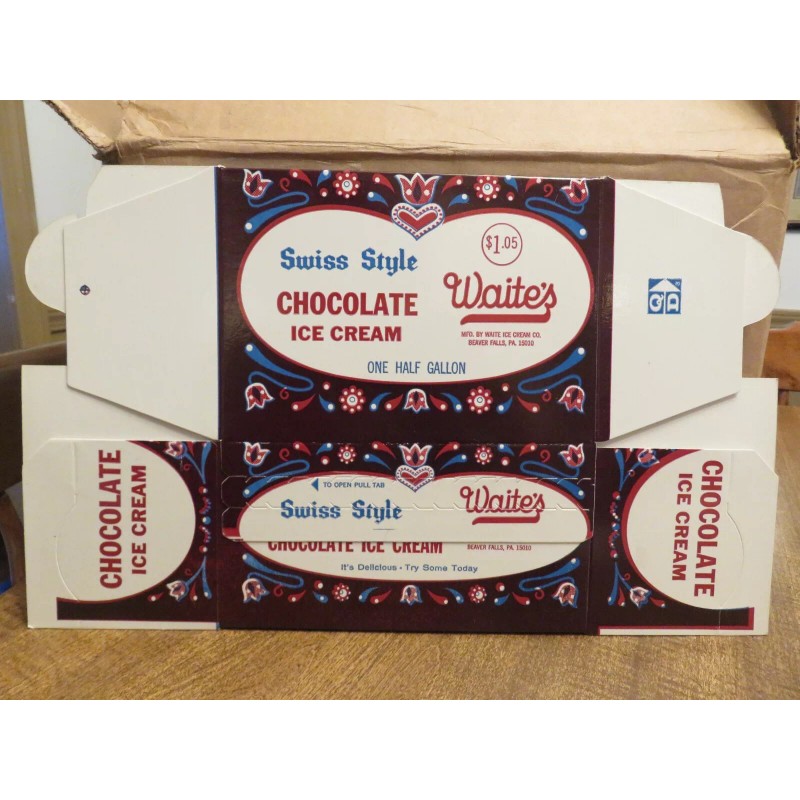 WAITE'S SWISS STYLE CHOCOLATE ICE CREAM CONTAINER--Bea