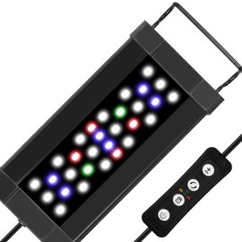 Zingbabu Fish Tank Light 8W Full Spectrum USB Aquarium Light with Timer, Adjustable Extendable Bracket for 30-45CM Aquarium