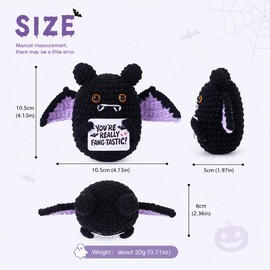 QINJIEJIE Knitted Bat Halloween Decorations Boo Basket Gifts