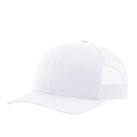TZ Promise Men Women Plain Cotton Trucker Cap with Mesh Back, Snapback Baseball Hats (US, Alpha, One Size, White)