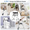 GYMAX Walkers for Seniors, 2-Button Folding Walker with 5 Inches