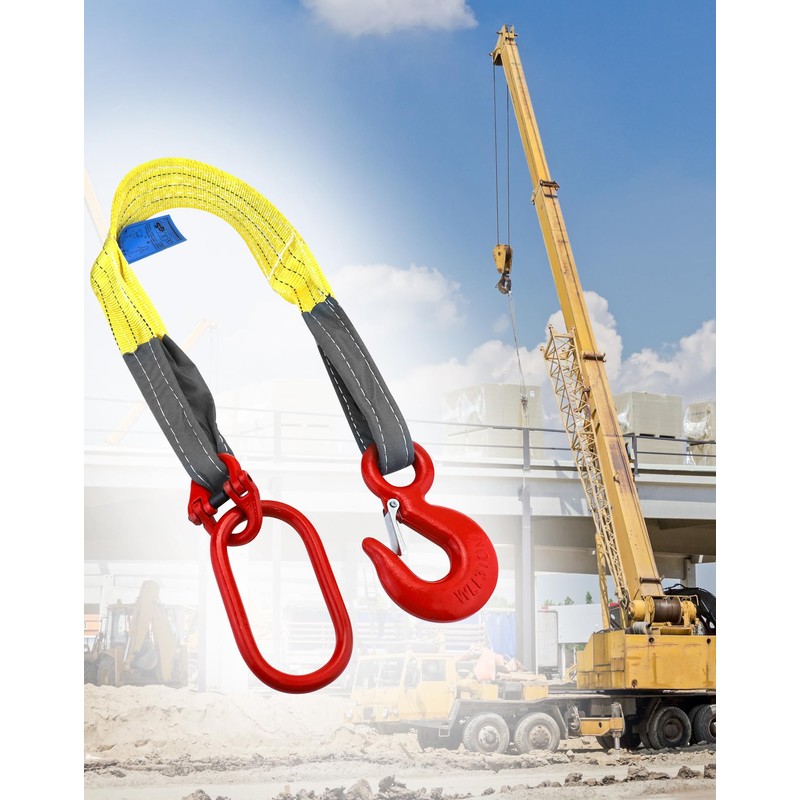 QWORK Lifting Slings Web Sling, 3.3 Ft Heavy Duty Single