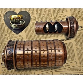 Da Vinci Code Mini Cryptex Gift Men Women Cryptex Letter Password Lock Man Men Women Boyfriend Girlfriend Mum Man (Red Copper)