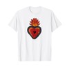 Flaming Sacred Heart Mexican Folk Art Devotion Symbol T-Shirt