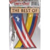 Rear view mirror car flags Colombia and Puerto Rico unity