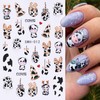 6 Sheets 3D Gold Glitter Christmas Nail Stickers Cartoon Red