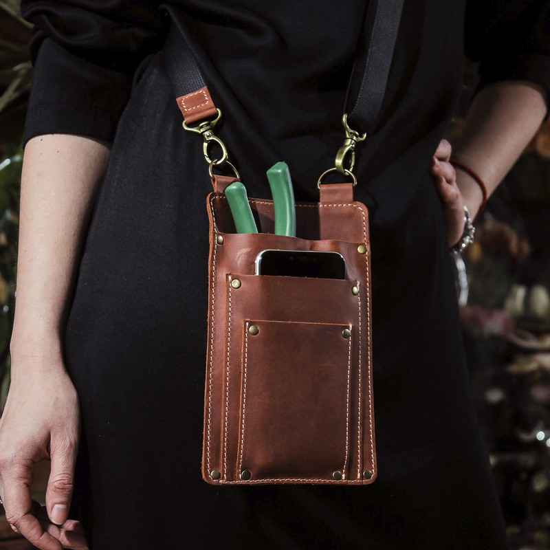 SKLKT Leather Florist Tool Belt Bag Garden Farmer Pouch Organizer