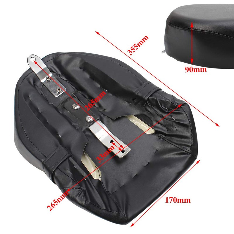 HIYOYO Motorcycle Rear Pillion Passenger Seat Pad with Belt For