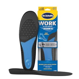 Dr. Scholl's Plantillas Work All Day Superior Comfort (con) gel de masaje, hombres, 1 par, recortar a medida