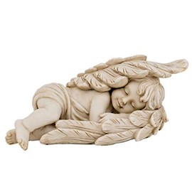 Trauer-Shop Decorative Angel Figurine Sleeping Lying in Angel Wings L 15 cm Pack of 1