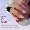 24 Pcs Purple Ripple Press-On Nails – Short Almond French-Tip