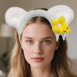 Comfortable Headbands For Women,Spa Makeup Headband | Non Slip Cute Bear Ears Hair Accessories For Face Washing Protection Daily Fashion Styling Women Girls Running Hiking Spa Makeup Party