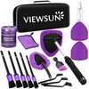 Viewsun Windshield Cleaner Tool, 17Pcs Purple Car Interior Cleaning Kit,
