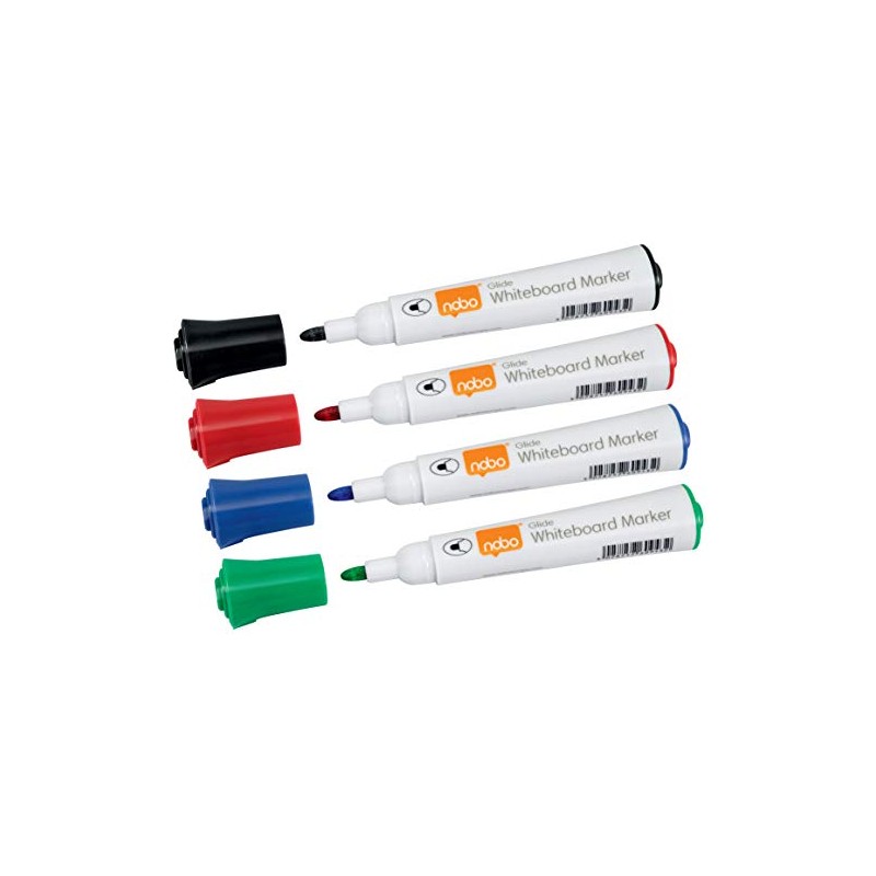 Nobo Glide Drywipe Whiteboard Pens, 2 mm Bullet Tip, Pack