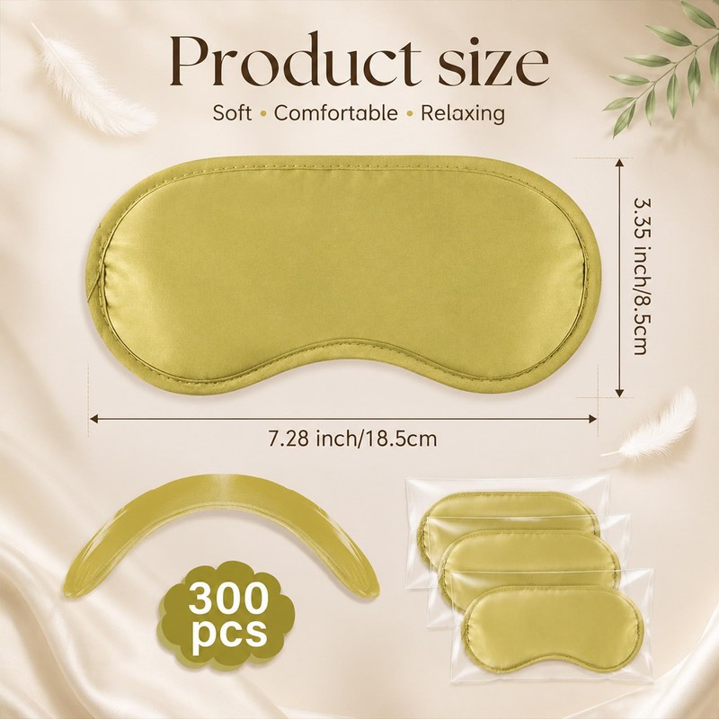 300 Pcs Eye Masks Bulk Sleeping Blindfold with Adjustable Strap