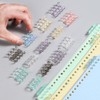 Binder Rings, 12 Pieces, 6 Colors, 4 Holes, Plastic, Binder,