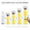 Bambaw Thermos Flask, 1 Litre, Yellow, Stainless Steel Drinking Bottle,