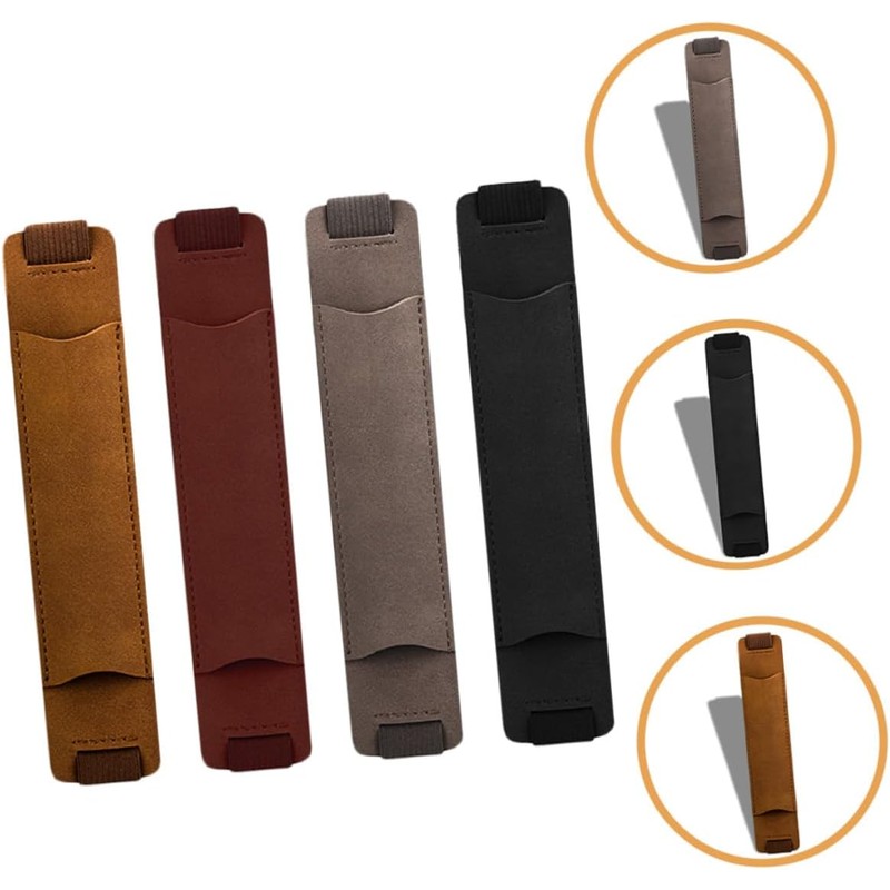 4 piezas Protector de Bolígrafo de Cuero Elástico para Cuadernos