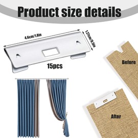 15pcs Vertical Blind Repair Vane Savers,Louver Replacement Parts Maintenance Clips,Metal Curved Vane Repair Clips Vertical Blind Shade Repair Tabs,Window Blinds Replacement