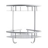Aluminum Dual Tier Shower Caddy Shelf Bathroom Corner Rack Storage
