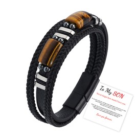 Bracelets for Men Braided Leather Bracelet for Men Bracelet Stocking Stuffer for Men Christmas Gifts for Men