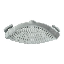 Strainer For Pasta Vegetable Noodles Pot Bowl, Adjustable Clip on Colander Pour Spout, Kitchen Gadget (Gray)