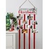 NEWLIGHTURE Christmas Card Holder Wall Display Merry Christmas Wooden Hanging