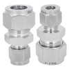 2pcs Compression Tube Fitting Adapter Stainless Steel Double Ferrule Joint