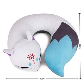 YS Travel Anime Neck Pillows, Fox Plush U-Shape Animal Neck Pillow, Neck Support Pillow, Office Neck Pillow,Cute Cosplay Design, Portable & Washable
