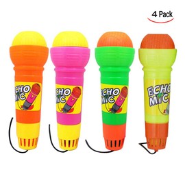 iwobi Echo Microphone Handheld Microphone Mic Toy Gift Birthday Present Toy for Children, Pack of 4