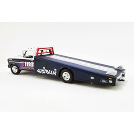 ModelToyCars 1970 Ford F-350 Ramp Truck - U100 Allan Moffat, Blue and White - Acme A1801406 - 1/18 Scale Diecast Model Toy Car