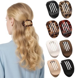 8PCS Gentle Style Flat Hair Claw Clips,Curved Design Hair Clips Women Lightweight Non-Slip Claw Clip for Thick Hairs Suitable for Daily Commuting Driving Yoga Formal Occasions