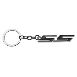 Aimoll 1Pc Chrome Finish Super Sport SS Key Chain 3D Metal Keychain Fob Ring Keychain Replacement for SS (Black)