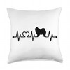 ECG Heartbeat Chow Chow for Dog Owners Pulse Throw Pillow