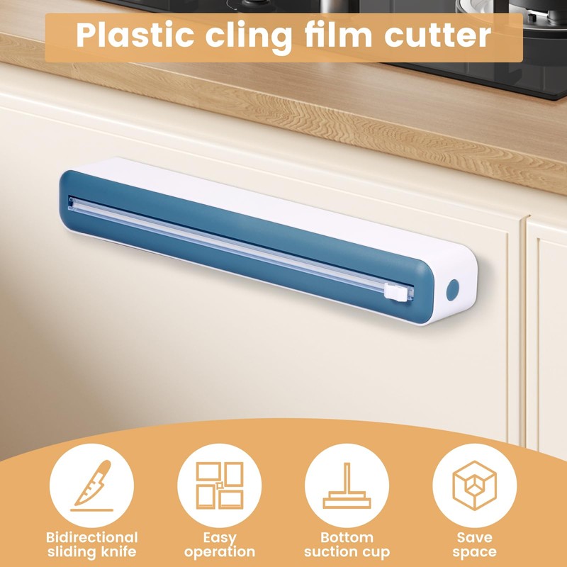 AwObEpl 3PCS Cling Film Wrap Dispenser with Cutter,Waterproof Plastic Wrap