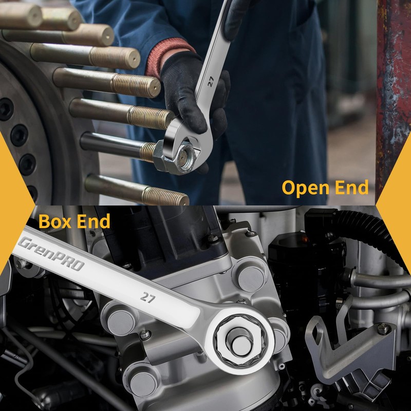GRENPRO Metric Wrench Set, Large Wrench Set Metric and Standard,