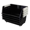 Jekiyo 4 Packs Large Stackable Storage Bins, Plastic Stacking Basket,
