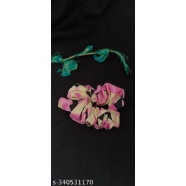 Satin Scrunchies for Women - No Crease Hair Ties for Women| Scrunchies For All Hair Types and Textures, Perfect for Day or Night pack of 2 (Multicolor4)