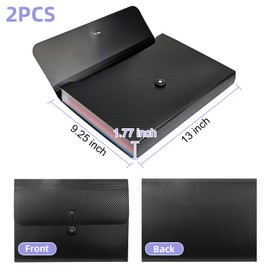 POUYRBA Expanding File Folder, 2pcs 13 Pockets A4 Size Rainbow Plastic Accordion File Organizer File Storage Folder with Multiple Pockets for Classroom Office Home or Business Trip (2)