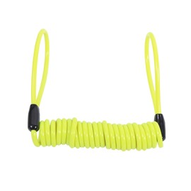 Wakects Elastic Reminder Cable for Disc Lock, Spring Lock Anti-Theft Spring Reminder Coil Cable with Lock and Handle (Yellow)